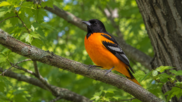 Illustration of a mature Baltimore Oriole